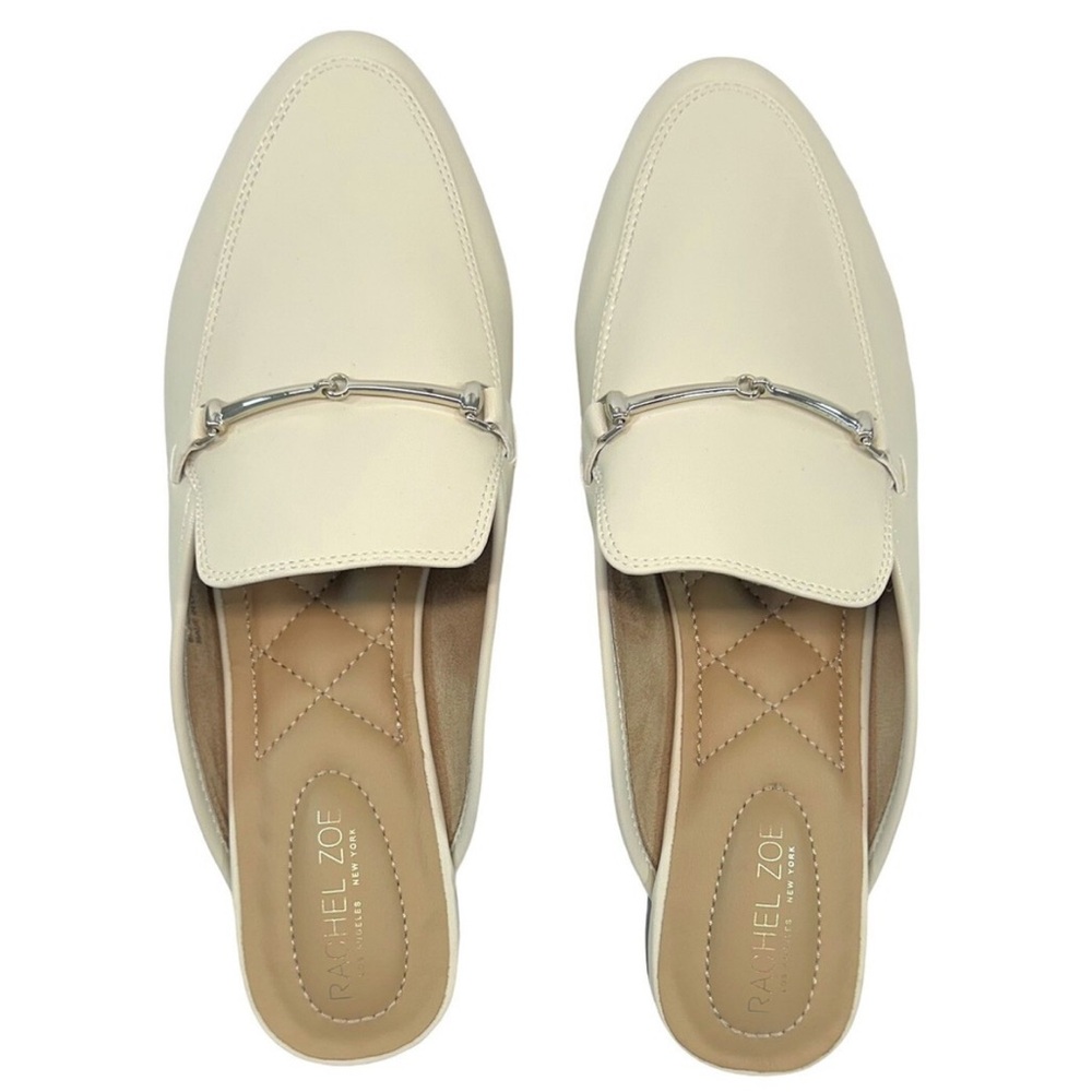 Rachel Zoe Cream Mules with Gold Accent